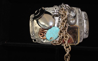 Modern, abstract design turquoise, copper, brass, retro & vintage metals, retro stones Belt Buckle $225.00 USD